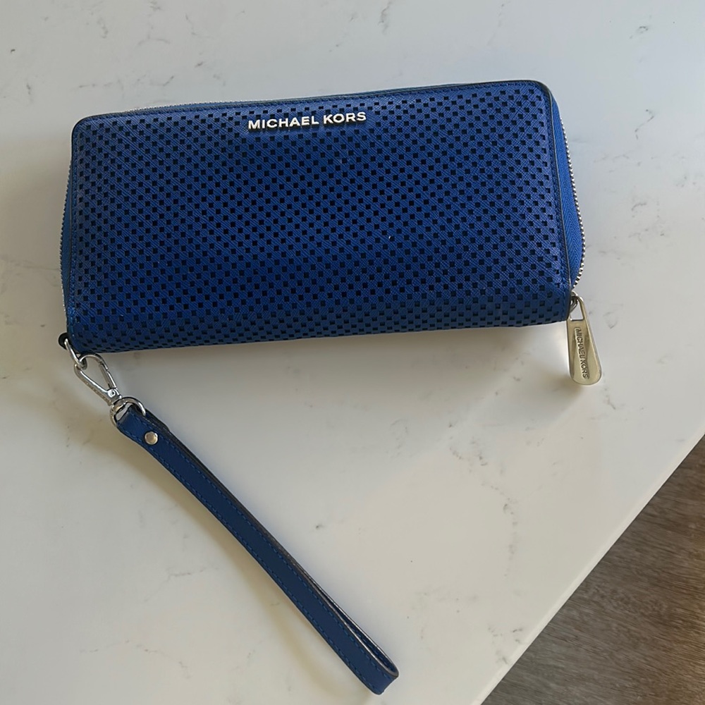 Blue Michael Kors Wallet